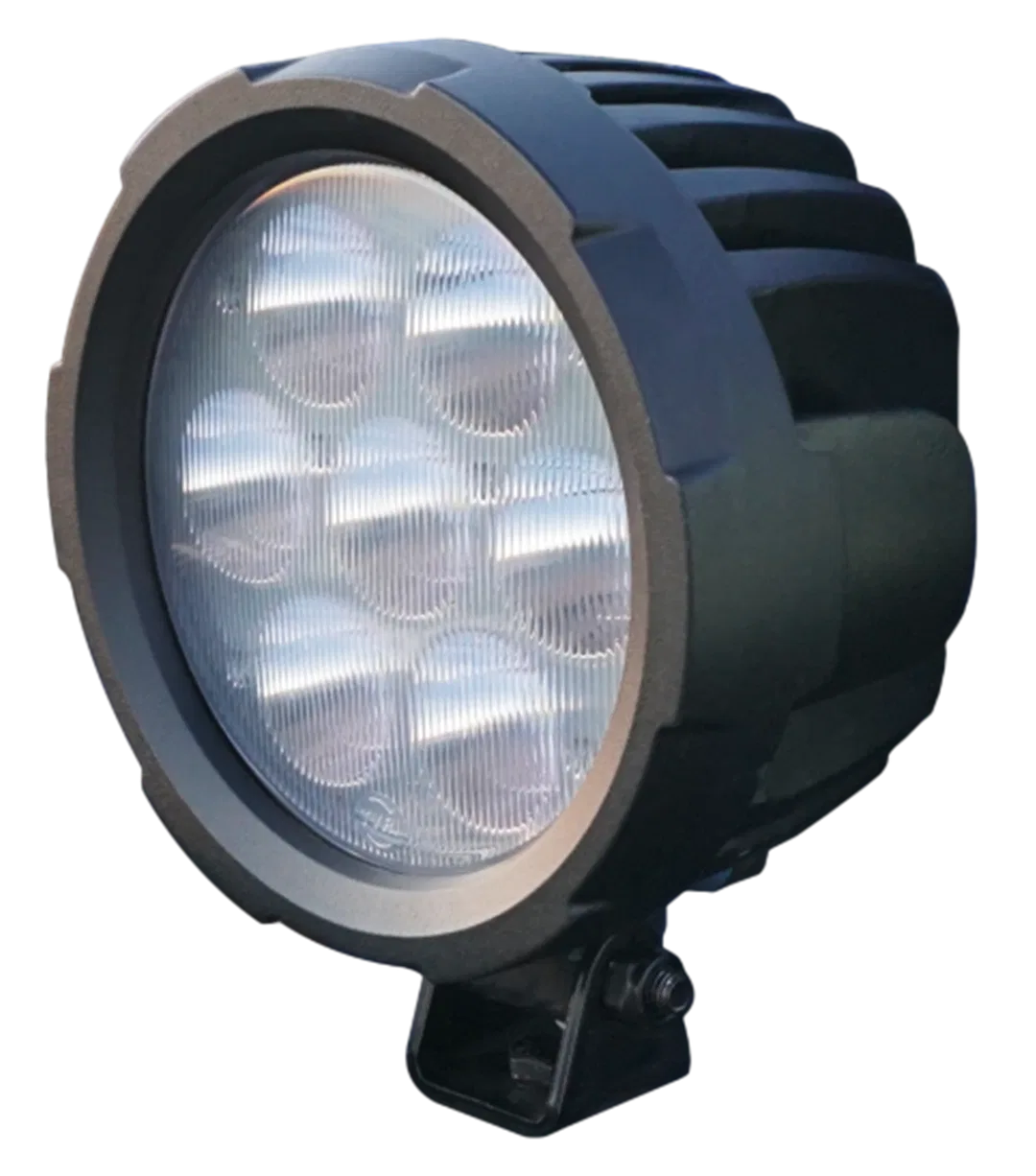 KLK-100-1 – TYRI OFF-ROA Work Light, 7.17 Inch Round Pedestal Mount 8000 Lumens White LED Bulb Polycarbonate Lens Nar...